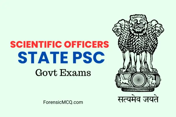 State PSC Forensic Scientific Officer Exam Papers Previous Years